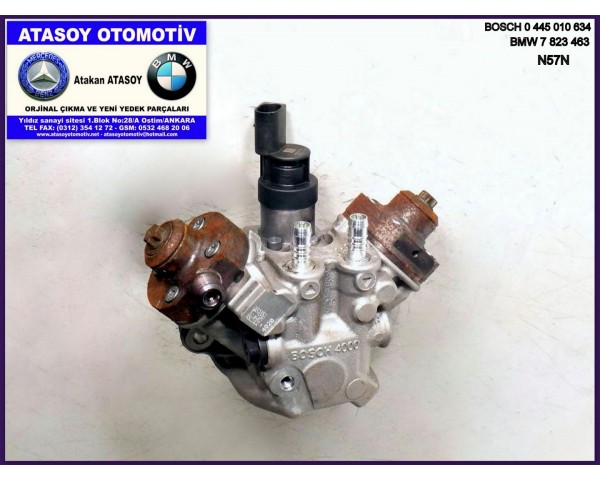 BMW F10 530D MAZOT POMPASI 0445010634 - 7823463 - 7823467 - 8573160 - 8573162 - 8597821 - 7823463-02 - 782346302 - 0 445 010 634 - 13517823467 13518573160 13518573162 13518597821 N57N